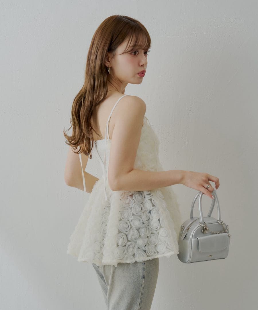 SALON by Chicoローズチュールペプラムブラウス　アイボリー