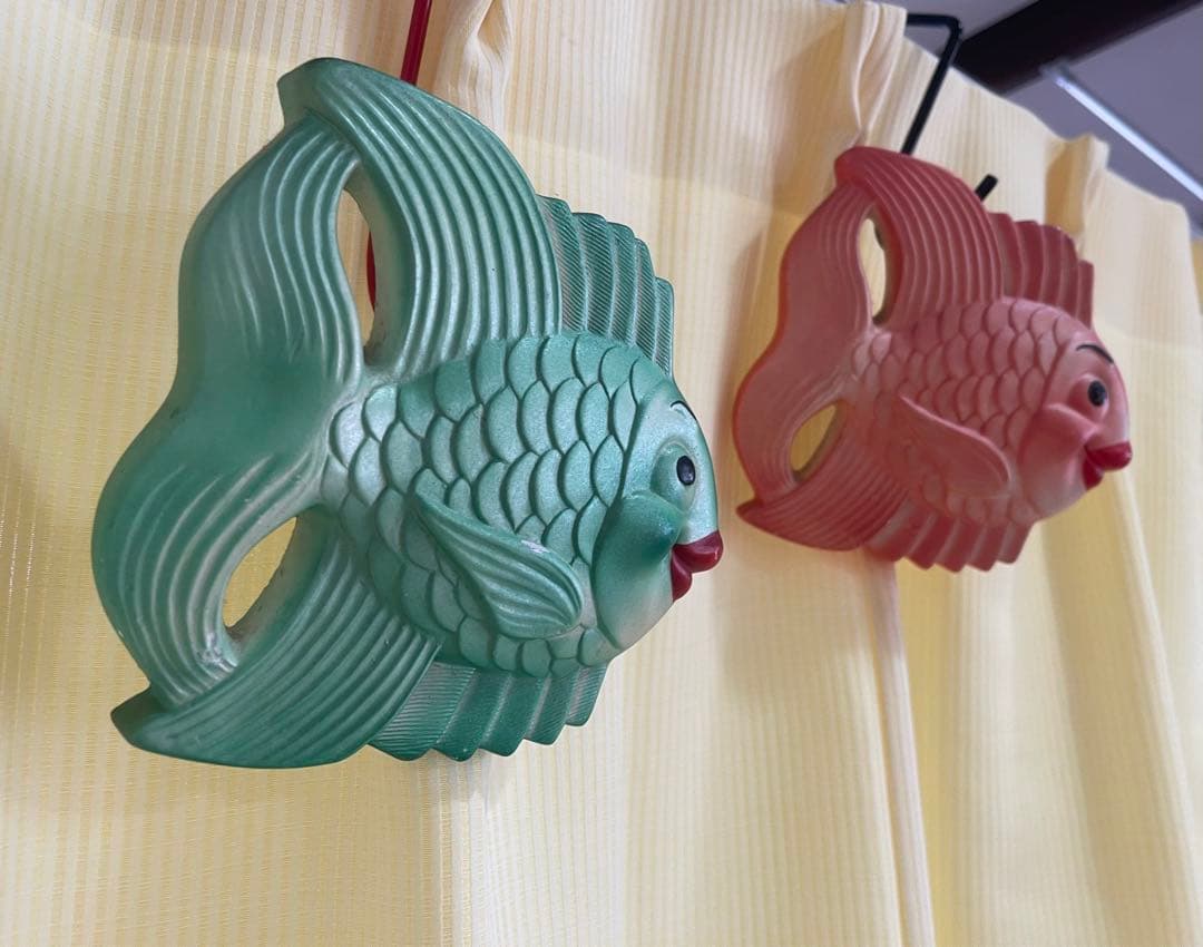 ミラースタジオ社　ミッドセンチュリー　アメリカン　石膏壁飾り　夫婦仲金魚2匹