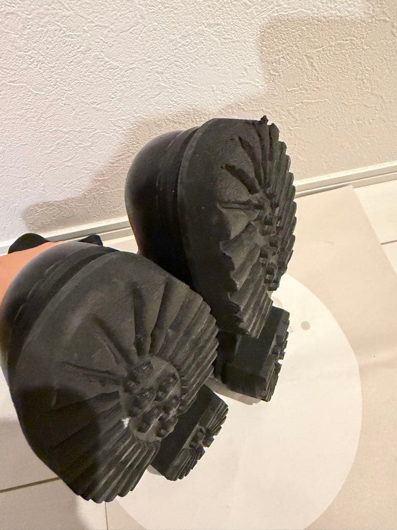 ＊ダイアナ＊黒 レザー 厚底 ジッパーショートブーツ