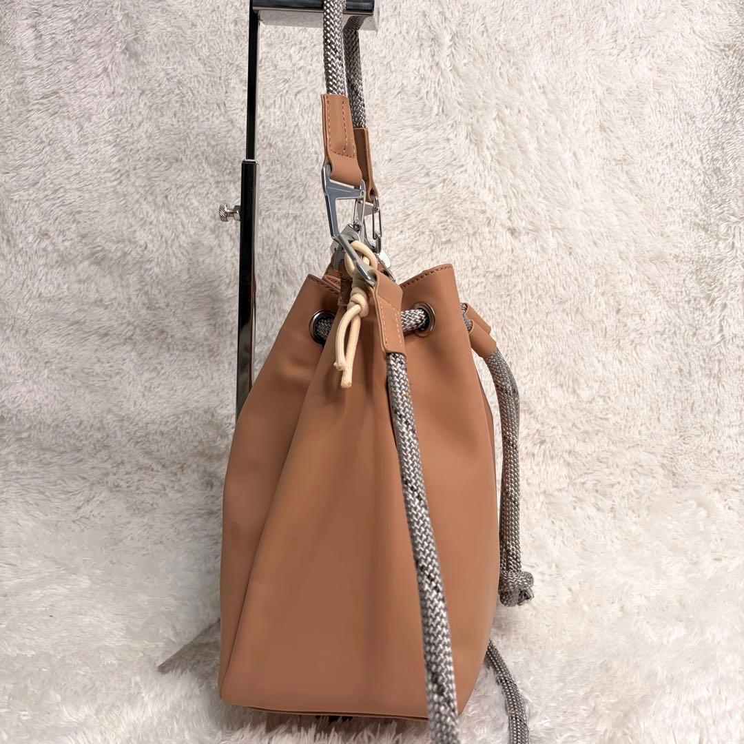 F/CEエフシーイー テックレザー 撥水加工ドローストリングバッグ　ベージュ