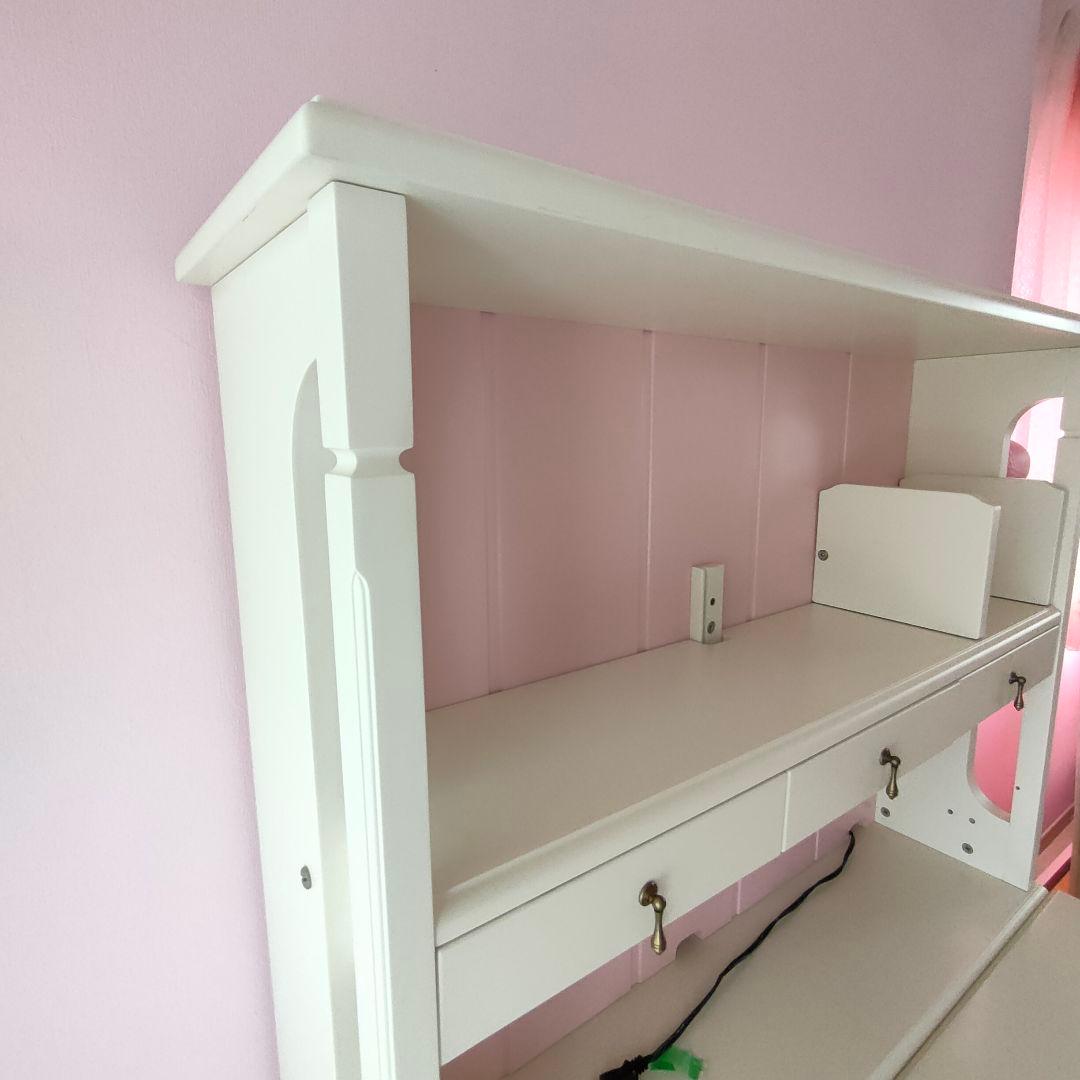 引取限定●学習机付属の棚のみ●本棚●白ピンク●お姫様●プリンセス●かわいい