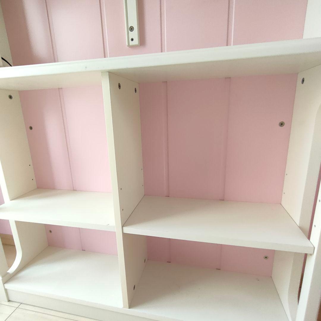 引取限定●学習机付属の棚のみ●本棚●白ピンク●お姫様●プリンセス●かわいい