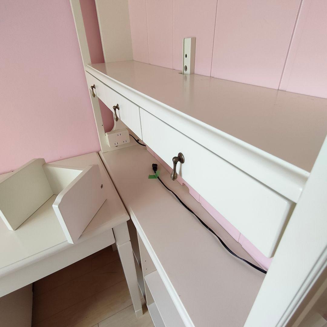 引取限定●学習机付属の棚のみ●本棚●白ピンク●お姫様●プリンセス●かわいい