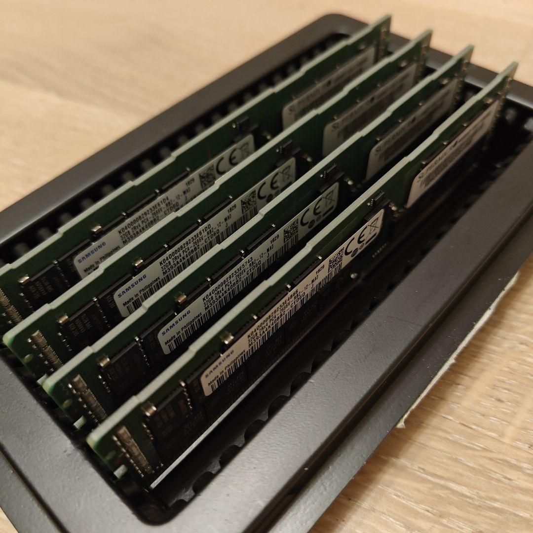 Samsung製 DDR4 32GB 4枚 128GB ECC サーバ用