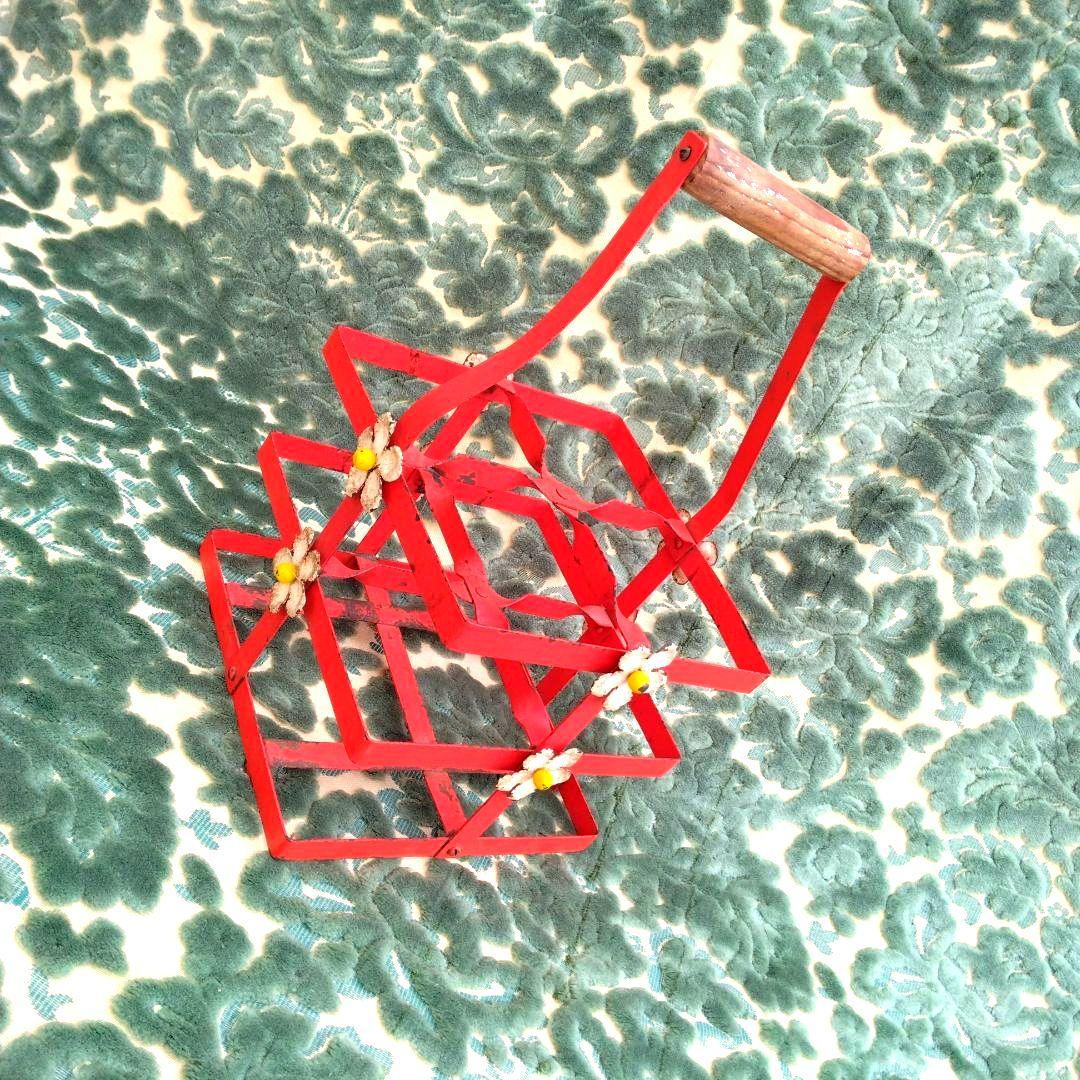 フランス　1920年代　アンティーク　アイアンボトルキャリー