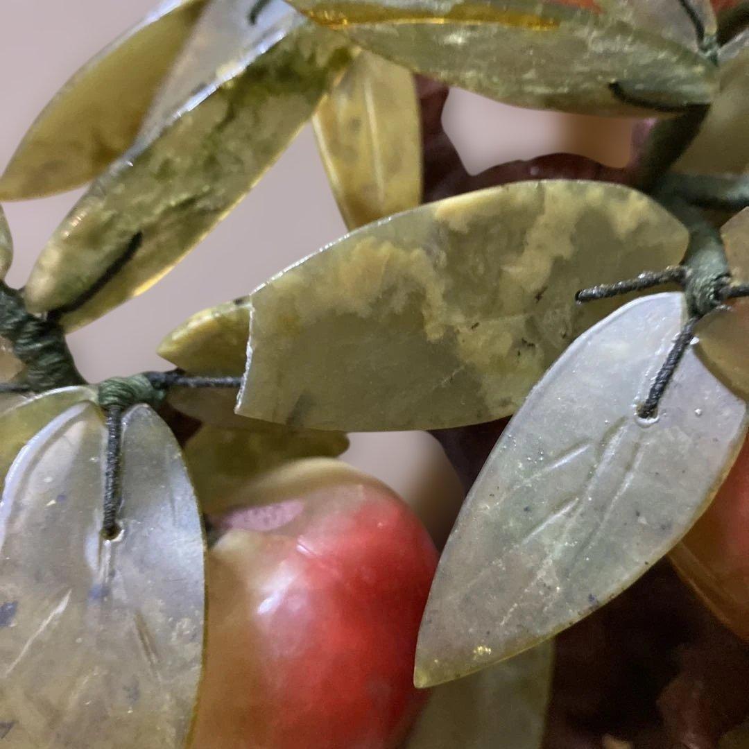 桃盆栽 中国骨董 玉石翡翠彫刻