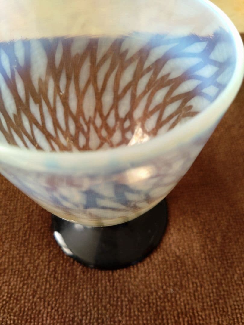 ###和ガラス氷コップ大正昭和レトロモダン美品1点物###