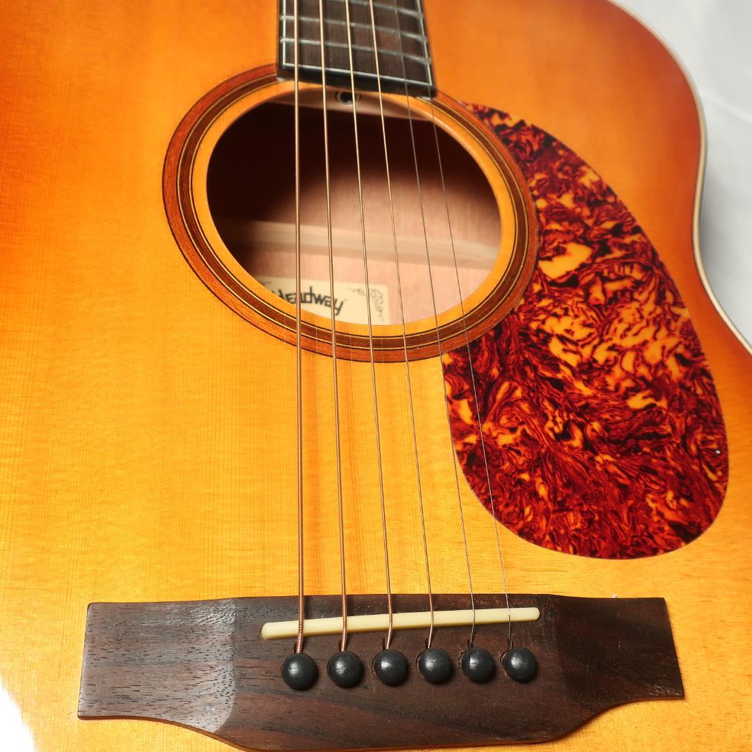 段ボール美品 Headway HF-630 ギター ケース付 トラ杢 トップ単板