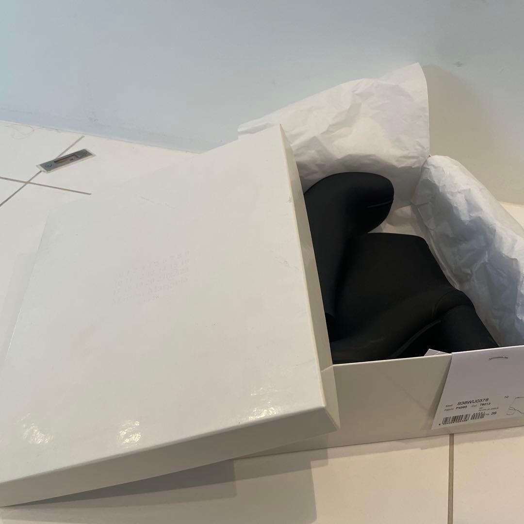 Maison Margielaタビブーツ 黒　ラバーマルジェラ　サイズ38