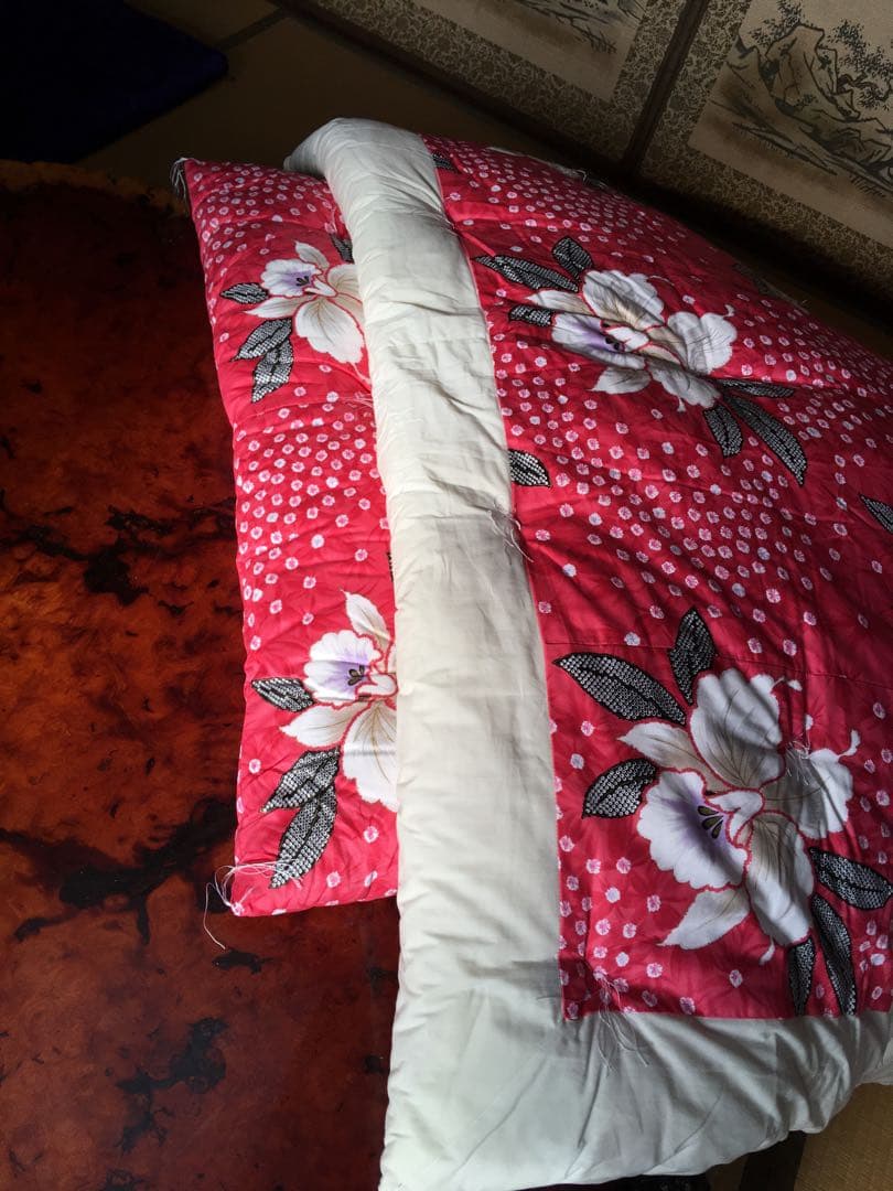 未使用品　綿布団掛敷セット　和布団