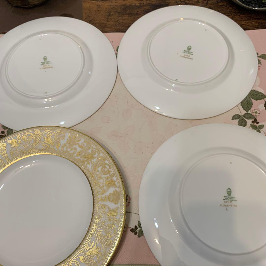 ウェッジウッド ゴールド　フロレンティーン　20.5cmデザートプレート　5枚