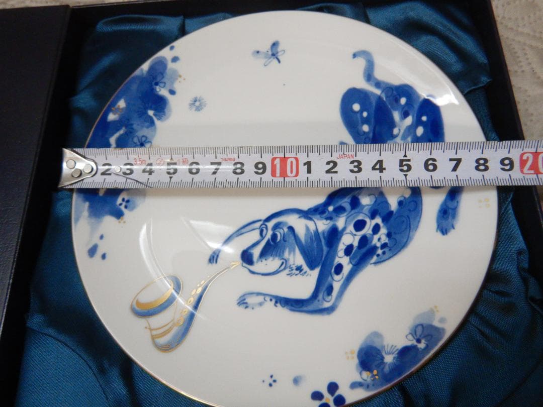 Meissen プレート 犬の絵柄　マイセン　干支プレート　2006　185ｍｍ