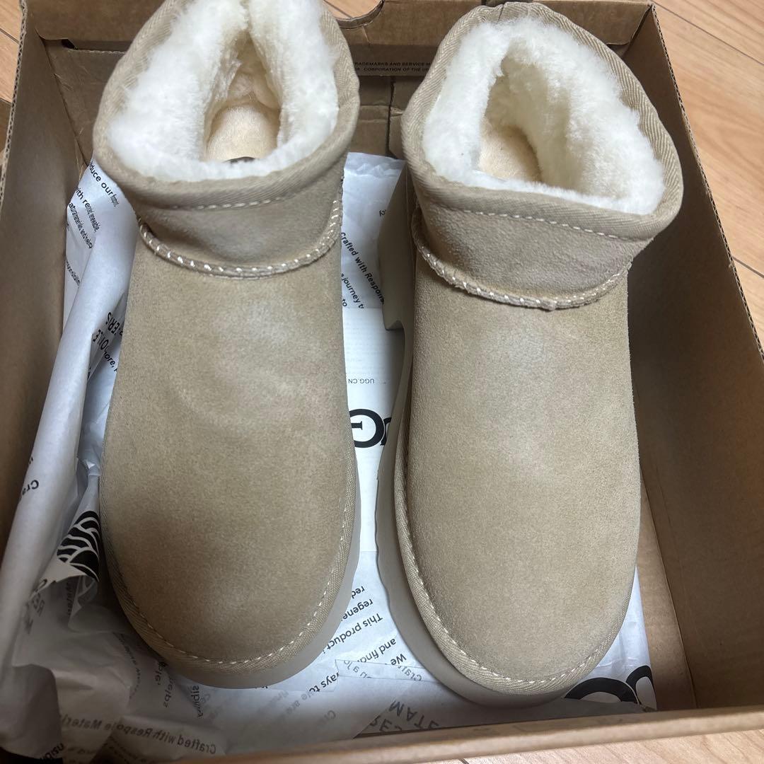週末限定値下げUGG MUSTARD_SEED 23cm厚底7cmムートンブーツ