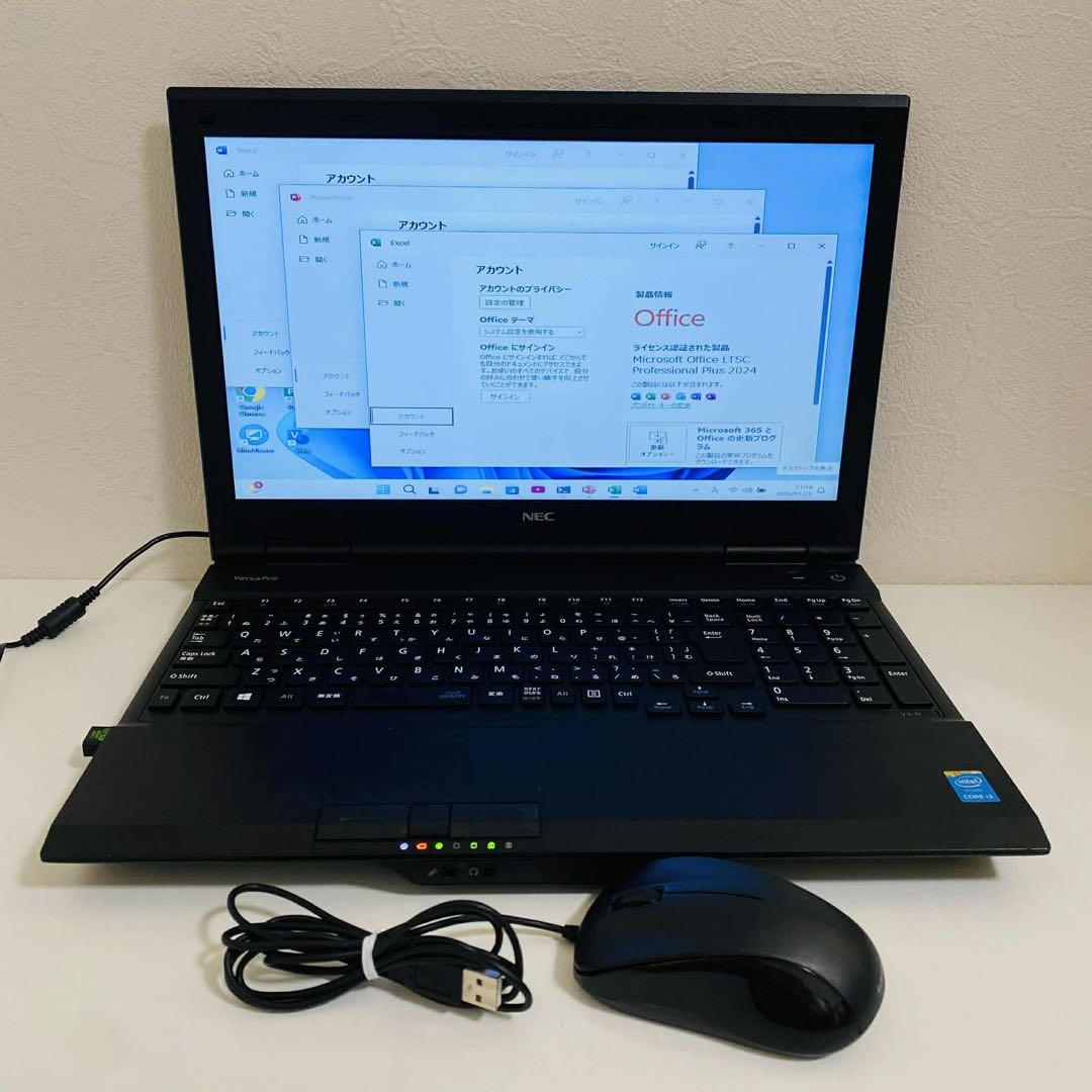 Y62 NECノートパソコンSSD高速 Windows11オフィス2024付き