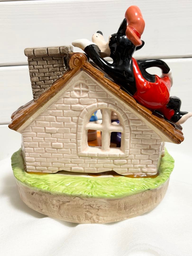 レトロ★ 三匹の子ぶた 陶器 オルゴール ディズニー