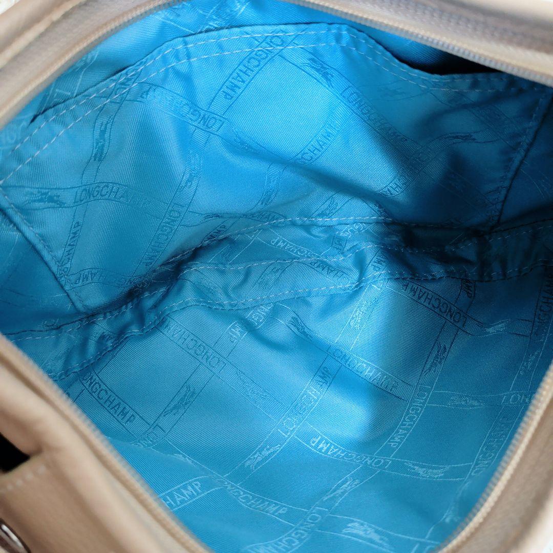 【美品】【希少】　ロンシャン　ワンショルダーバッグ　レザー　バイカラー　ベージュ