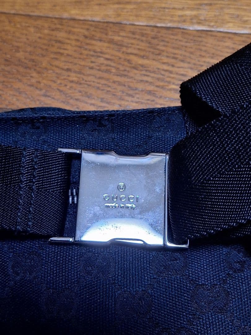 GUCCI グッチ ウエストバッグ ボディバッグ GG キャンバス ブラック
