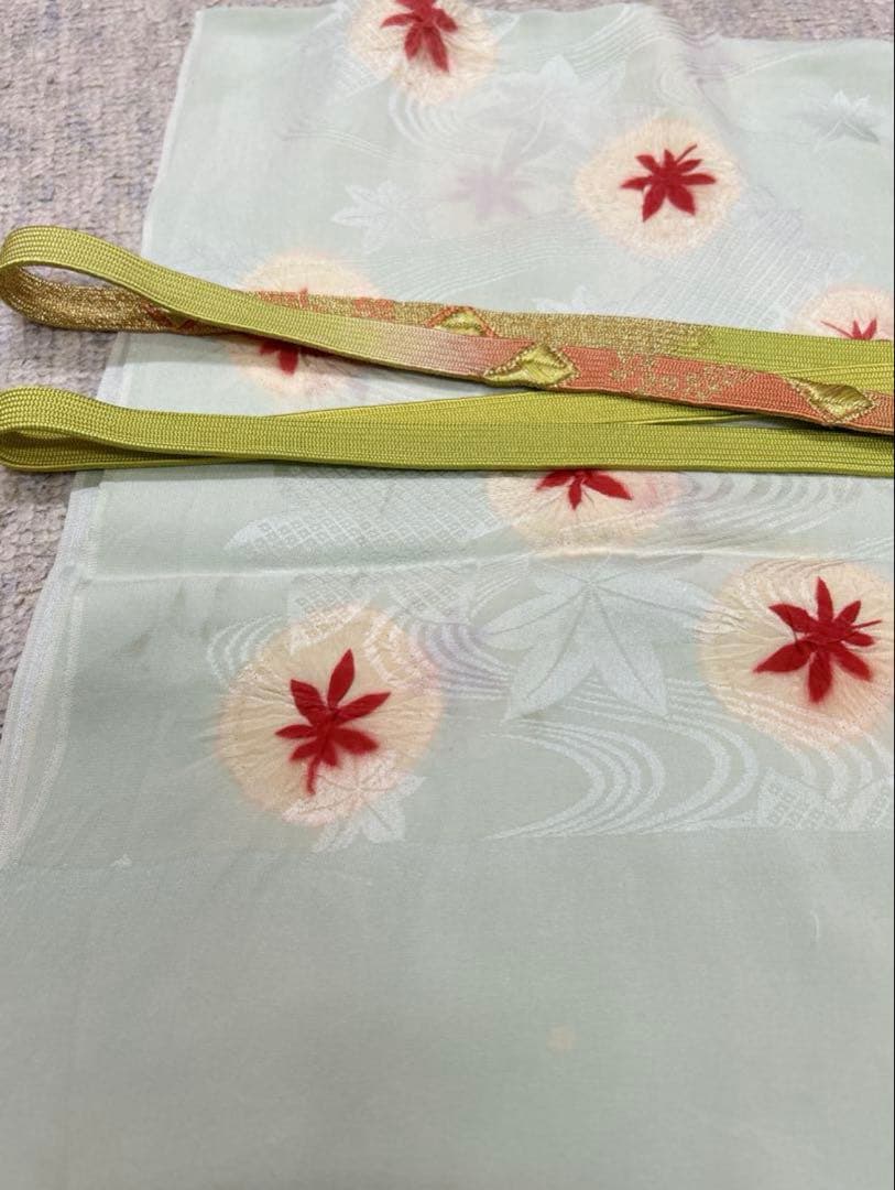 訪問着フルセット　正絹　袋帯、帯揚げ、帯締め