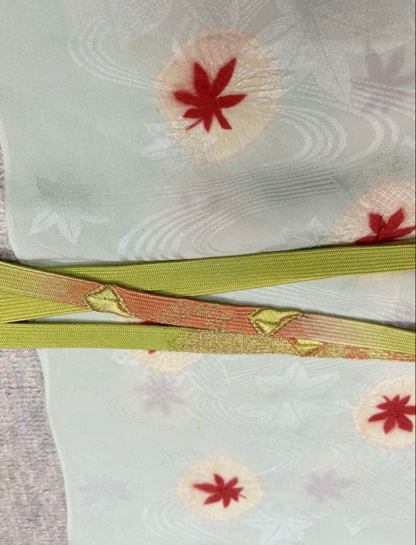 訪問着フルセット　正絹　袋帯、帯揚げ、帯締め