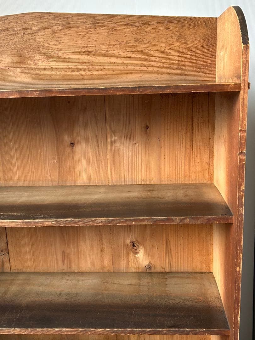 アンティーク 木製引き出し付飾り棚　チェスト 食器棚 本棚 レトロ　抽斗　古道具