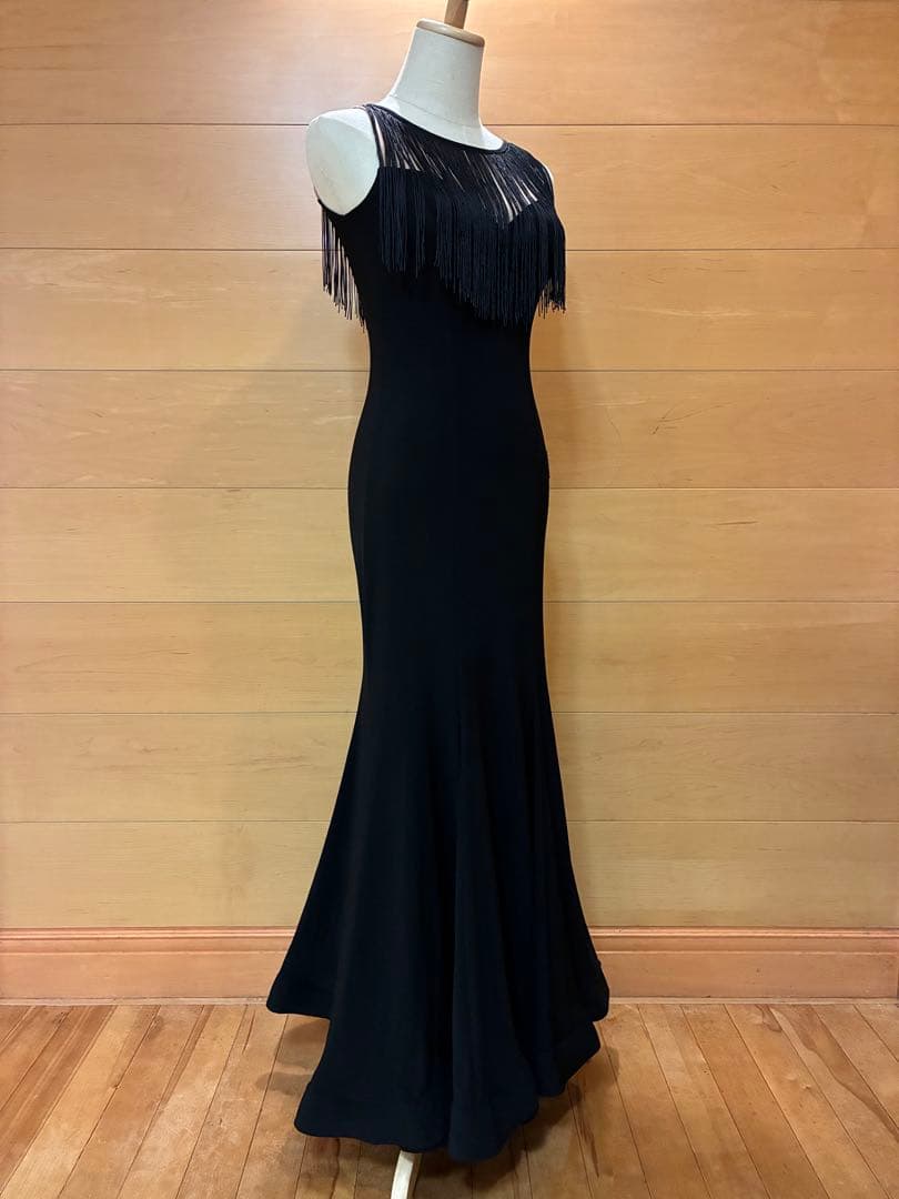FDカンパニー　フリンジ付きブラックマーメイドドレス