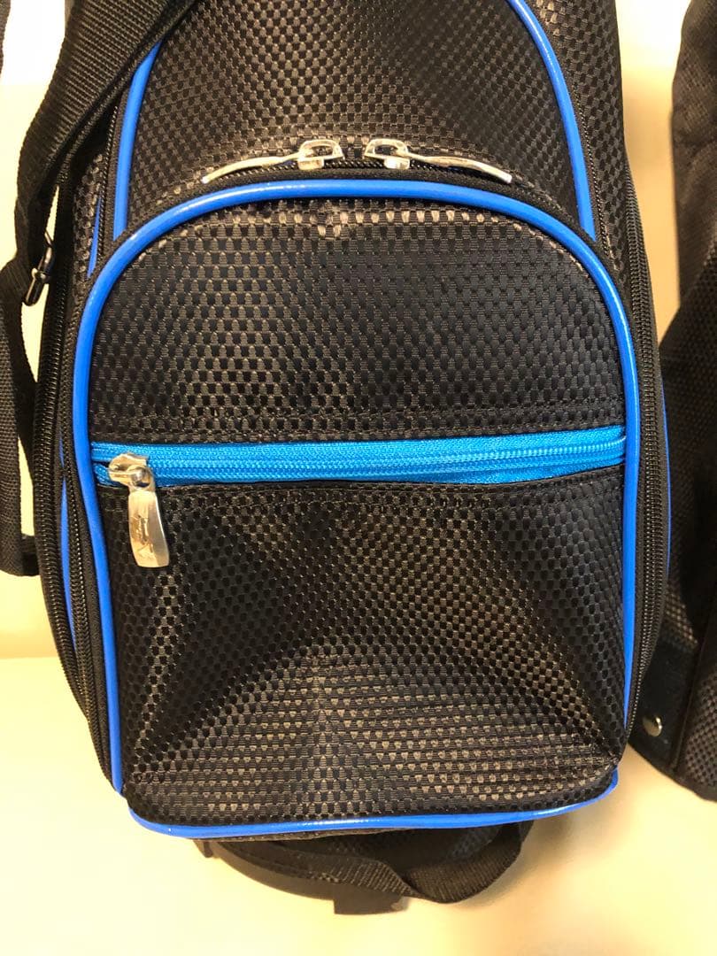 【送料込み】美品　リビエラ　キャディバッグ　青　黒　ゴルフバッグ