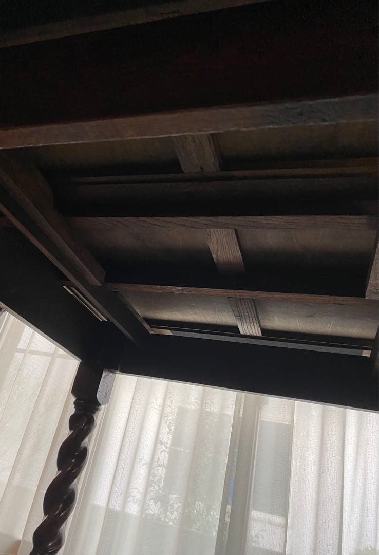 送料込み三越イギリスアンティークドローリーフテーブル（伸縮可能）