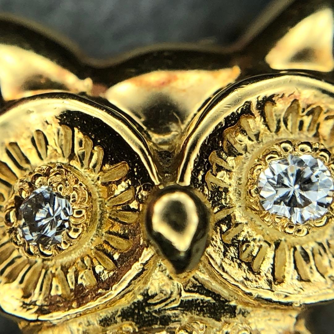 【特別限定品】Ｎ2106Ｍ　K18 ダイヤモンド ブローチ フクロウ