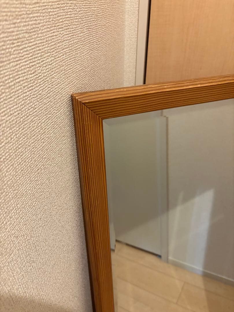 カントリー調 オーク材フレーム 大型ウォールミラー カナディアン/アンティーク