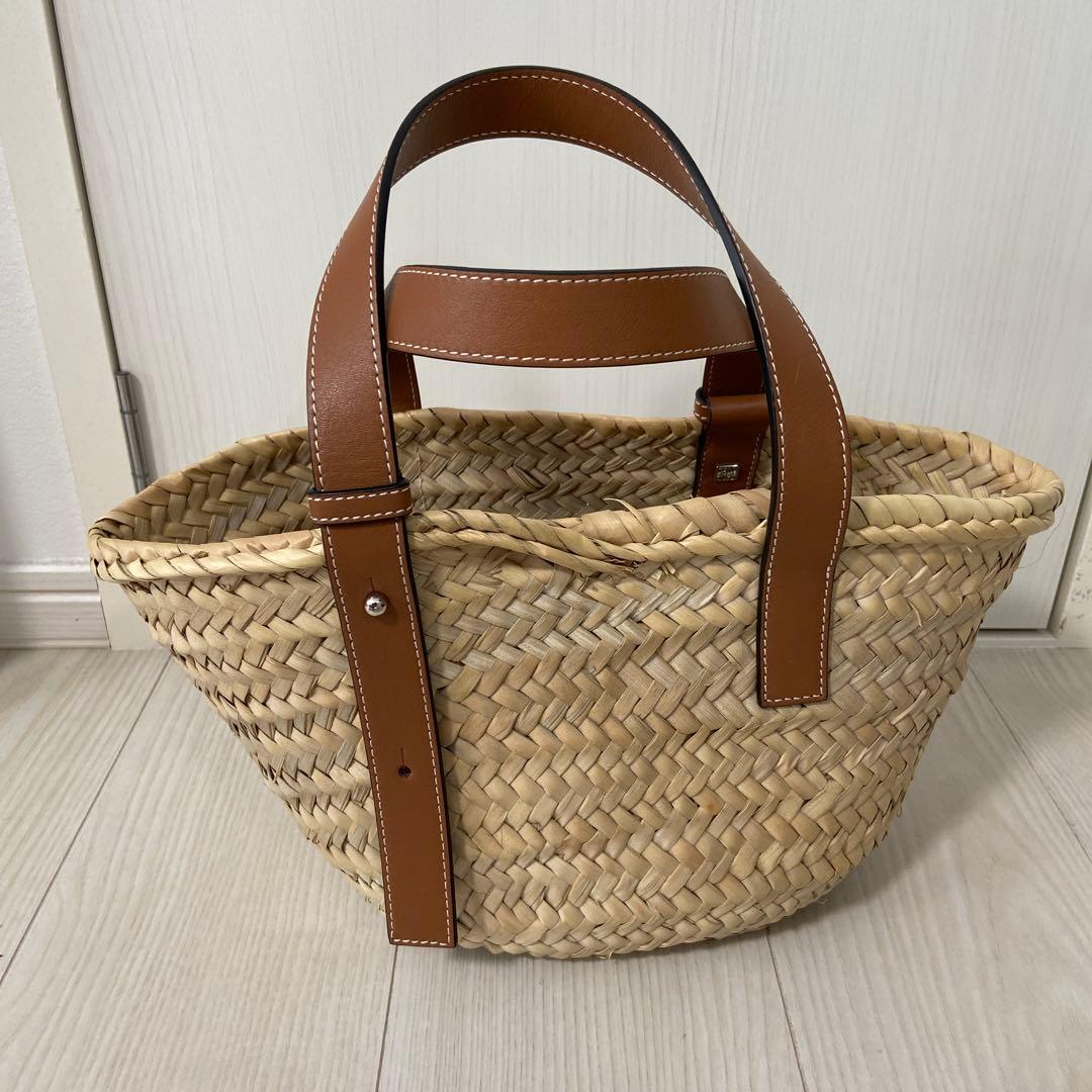 こりこー　LOEWE かごバッグ ブラウンハンドル