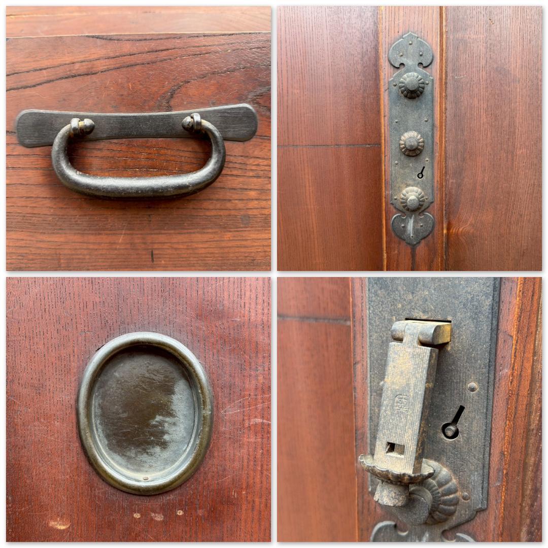 T1572☆水屋　食器棚　和箪笥　和家具　アンティーク　大型　時代箪笥　大正時代