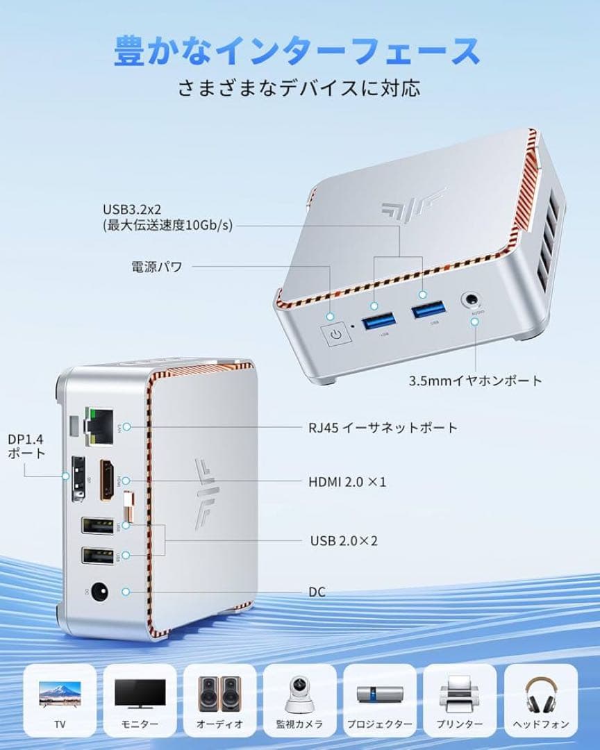 ミニPC N97 mini pc Windows11 Pro 8GB 256GB