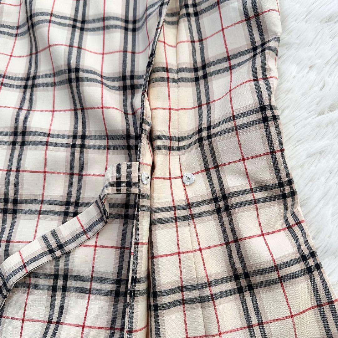 美品 バーバリー ラップワンピース ノバチェック ノースリーブ ベルト 150
