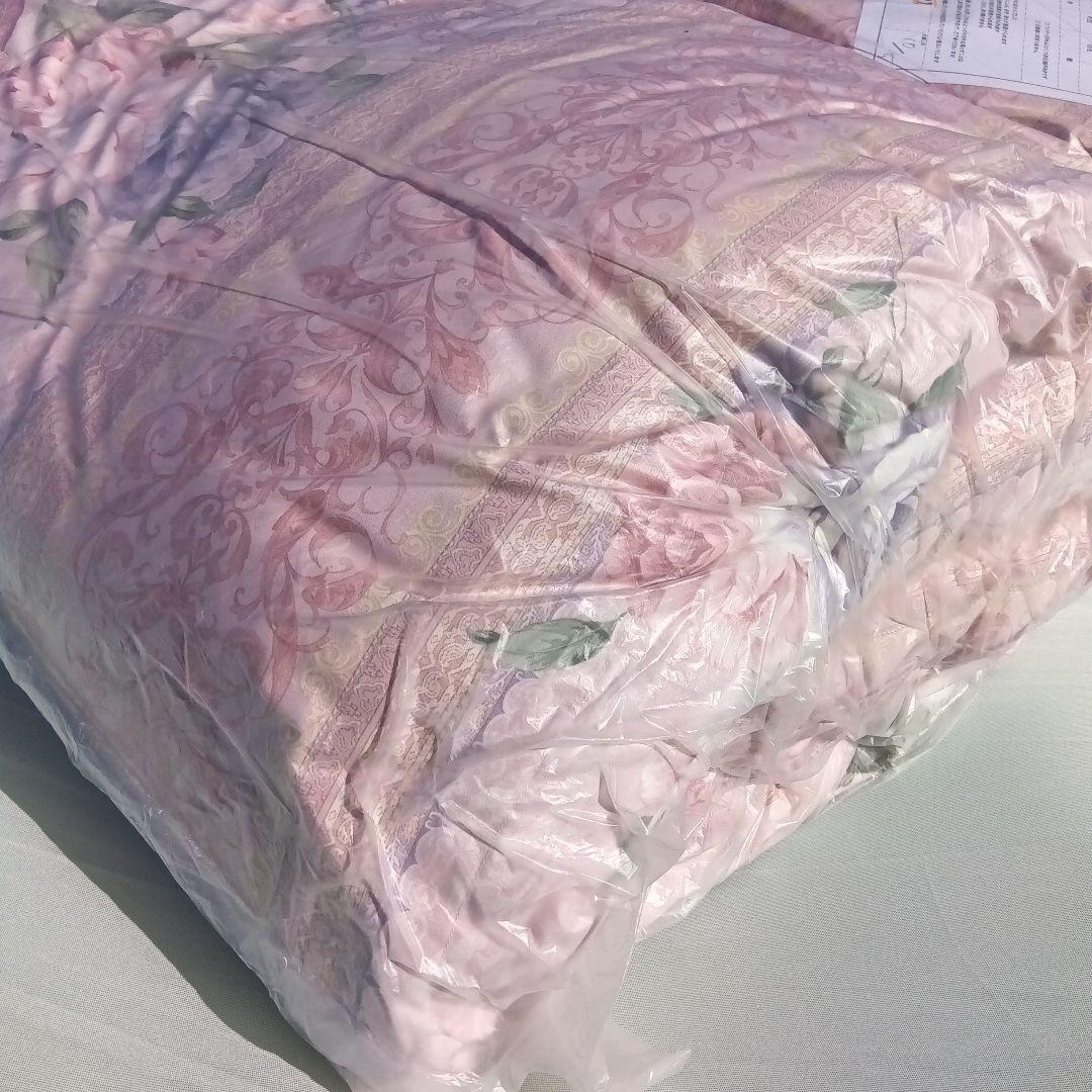 羽毛布団 花柄 掛け布団 ピンク系 シングル ダウン90%フェザー10%