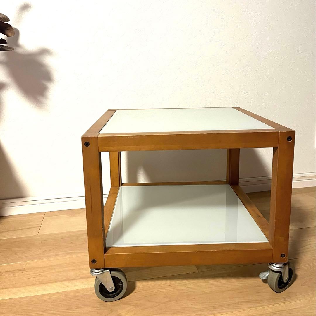 【ヴィンテージ】無印良品　希少　ガラステーブル　　キャスター付き　Vintage