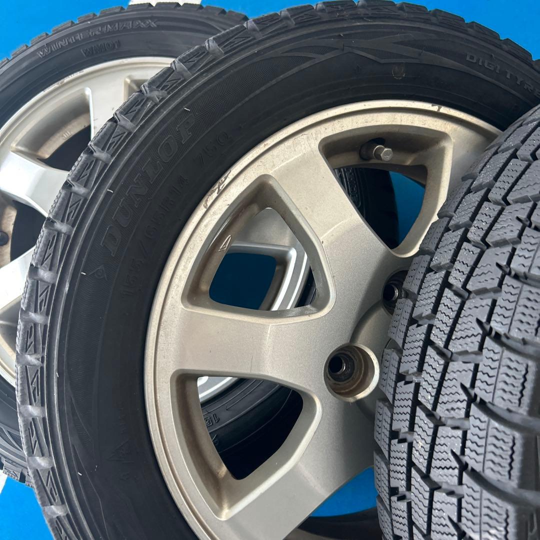 ダイハツ純正アルミホイール１４インチスタッドレスタイヤ４本セット送料込