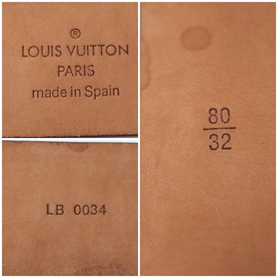 ルイヴィトン ダミエ ベルト 80cm±5 幅3cm 剥離あり 1050