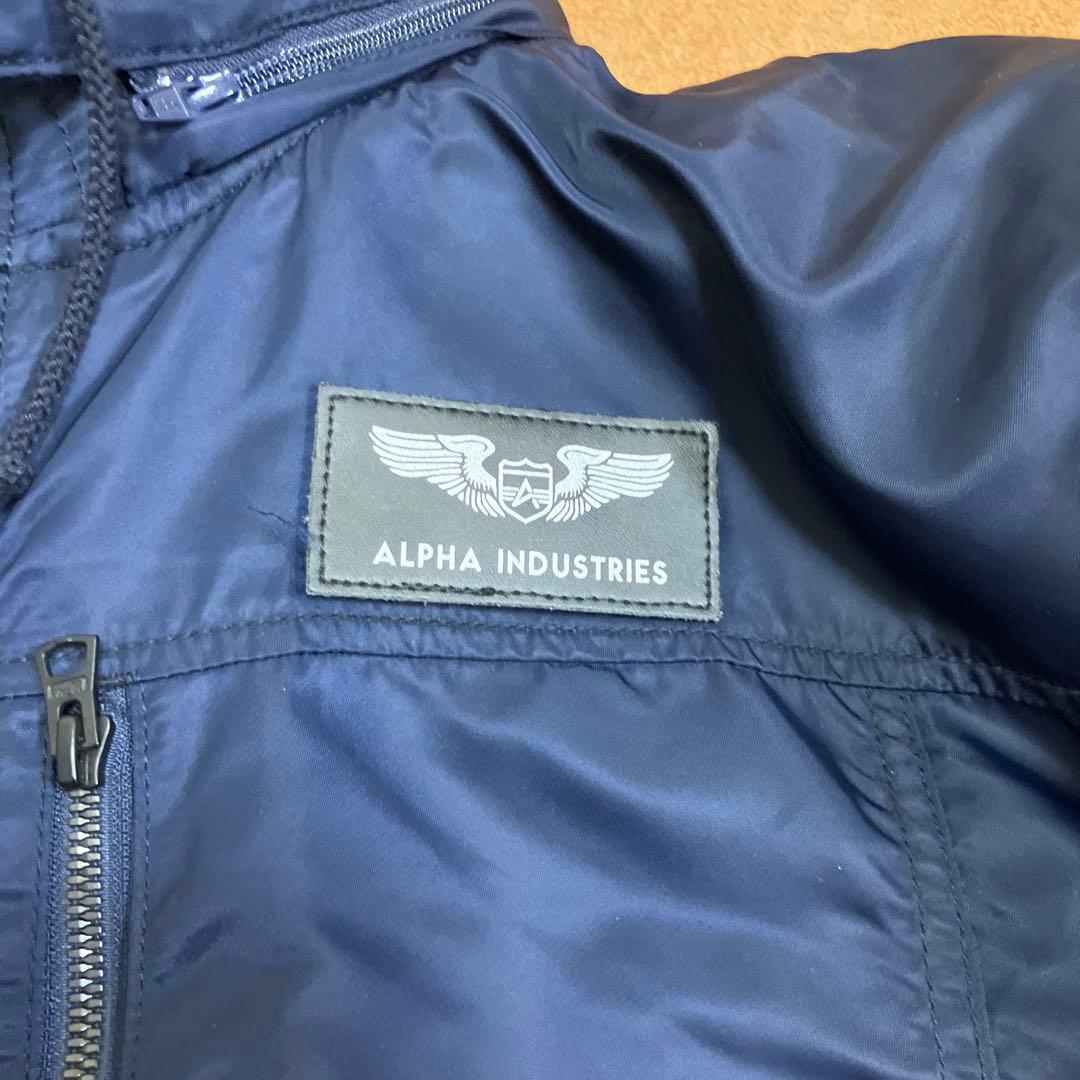 alpha フーデッドリブジャケット　ネイビー　2L