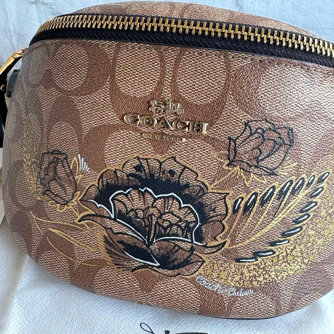 未使用級　COACH×Chelsea 限定コラボ ボディバッグ レザー PVC