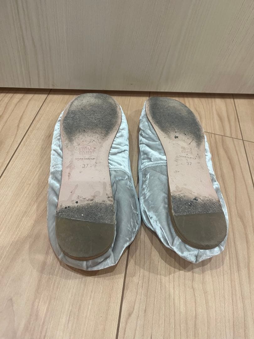 【MIU MIU】ミュウミュウ サテン・ベルベット バレーシューズ