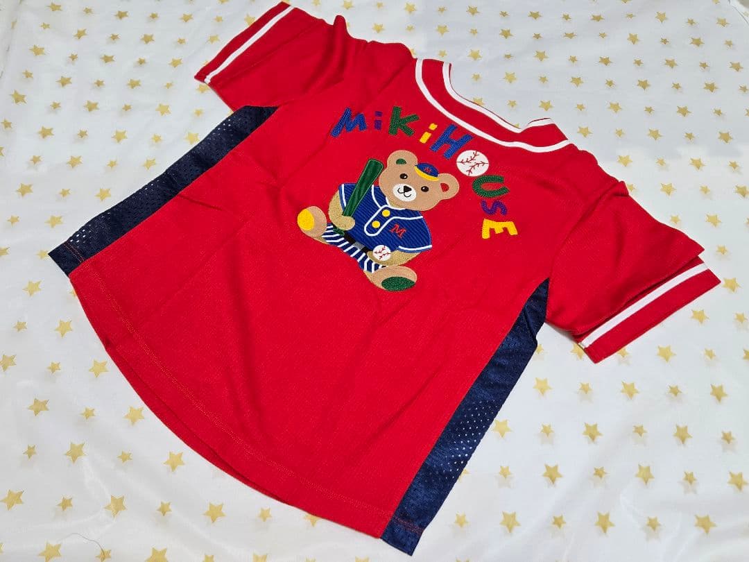 MIKIHOUSE 赤 クマ刺繍 Tシャツ120