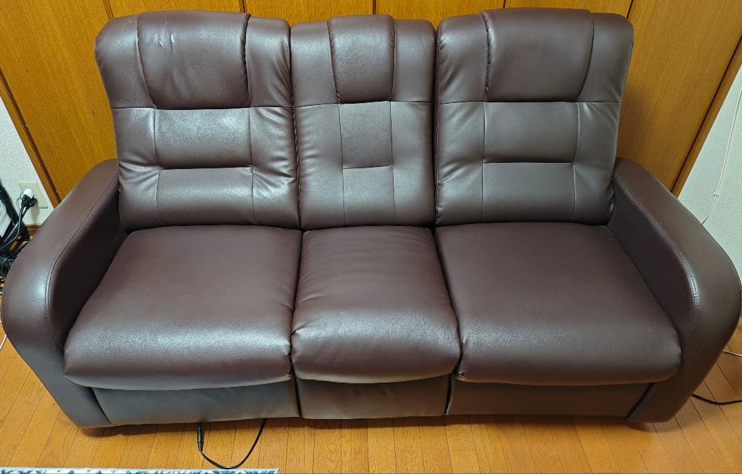 電動リクライニングソファ　3人掛け