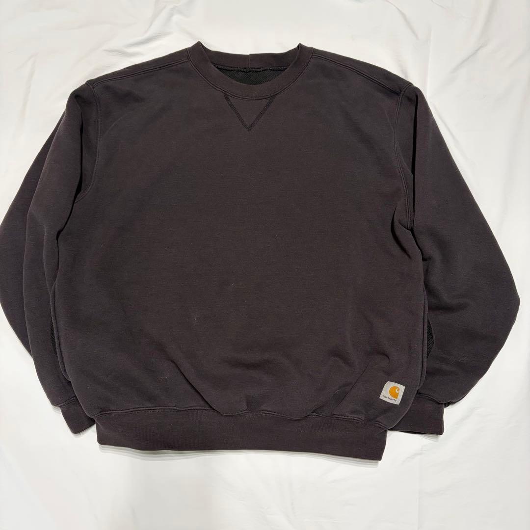 90s Carhartt スウェット　ブラック　裏地サーマル　J154
