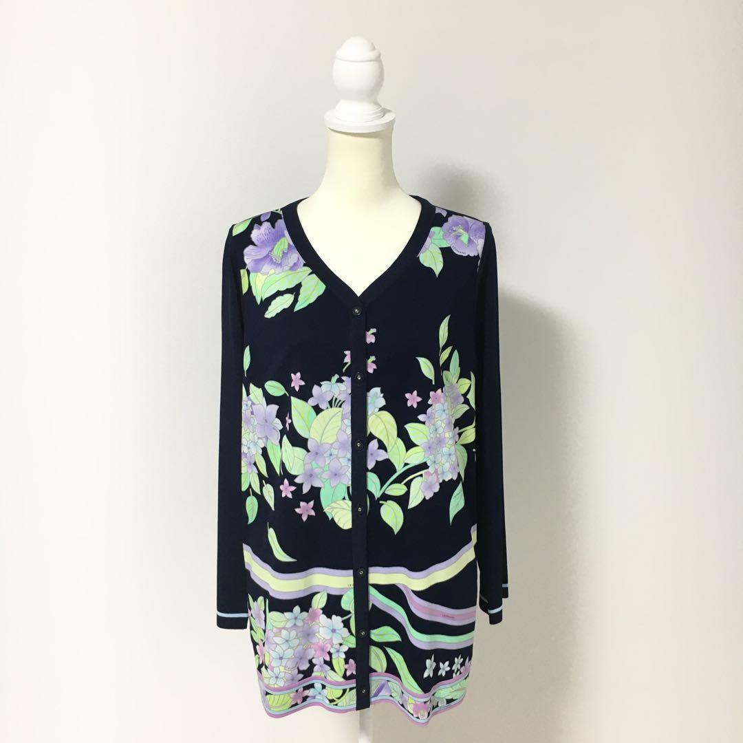 新品同様　LEONARD レオナール　カンカン　ロング　カーディガン 42