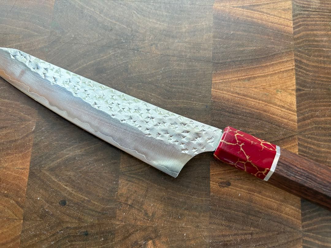 黒崎優　閃光　鋭　切付　ペティナイフ 150mm レッドターコイズ