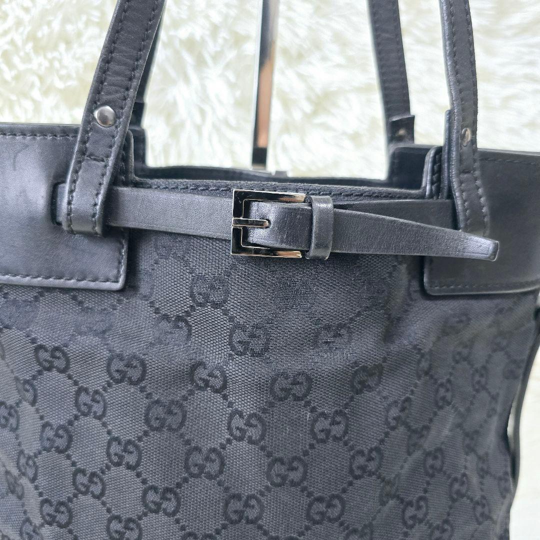 GUCCI　GG柄　ブラック　トートバッグ ビジネスバッグ キャンバス レザー