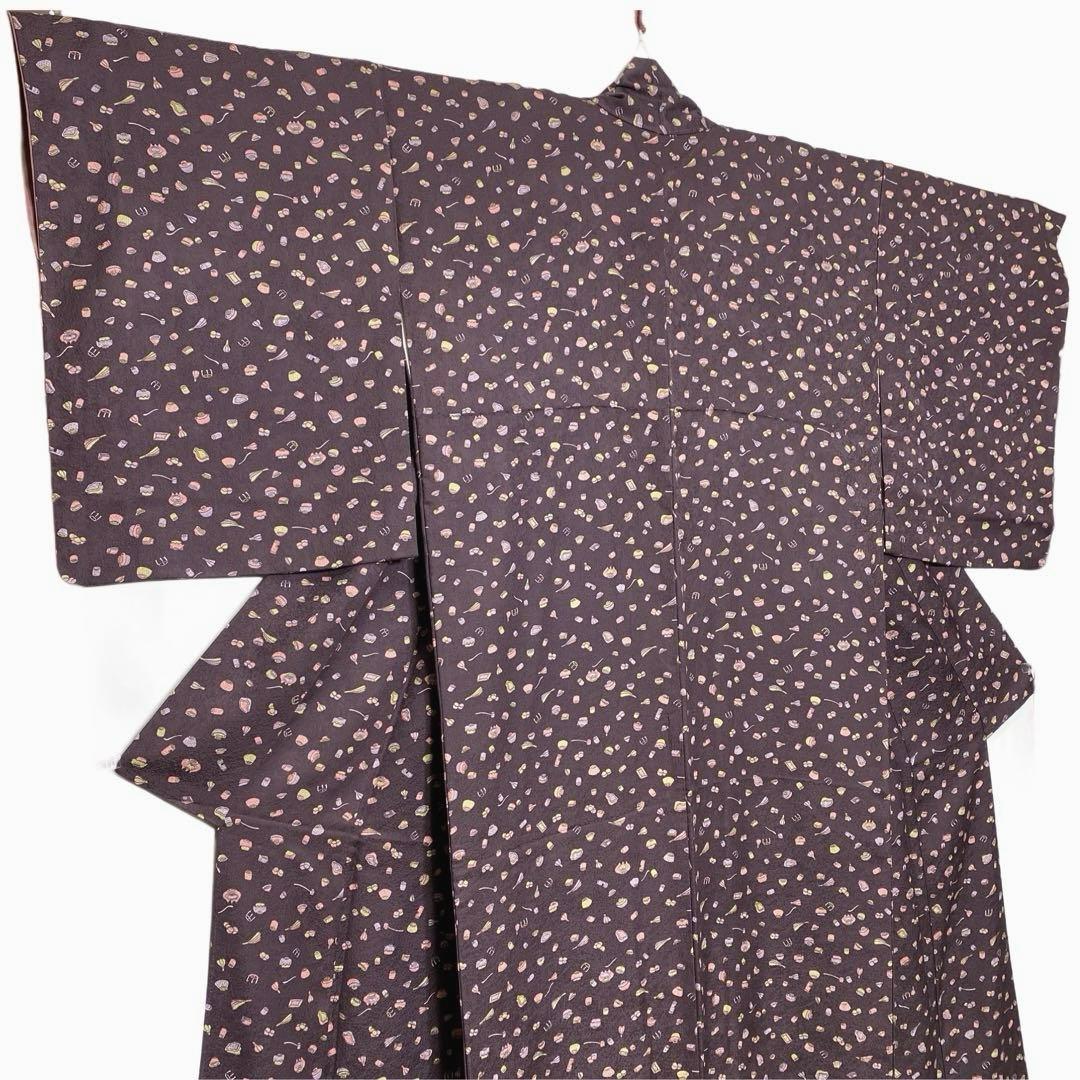 ¨̮⃝ 身丈165 上質 縮緬 茶道道具 お茶目な小紋 kimono
