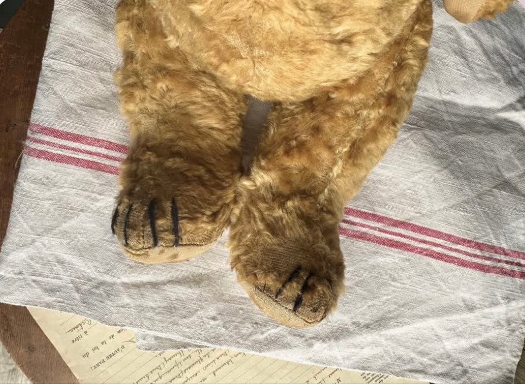 フランス アンティーク ゴージャスイエローベージュ ベア