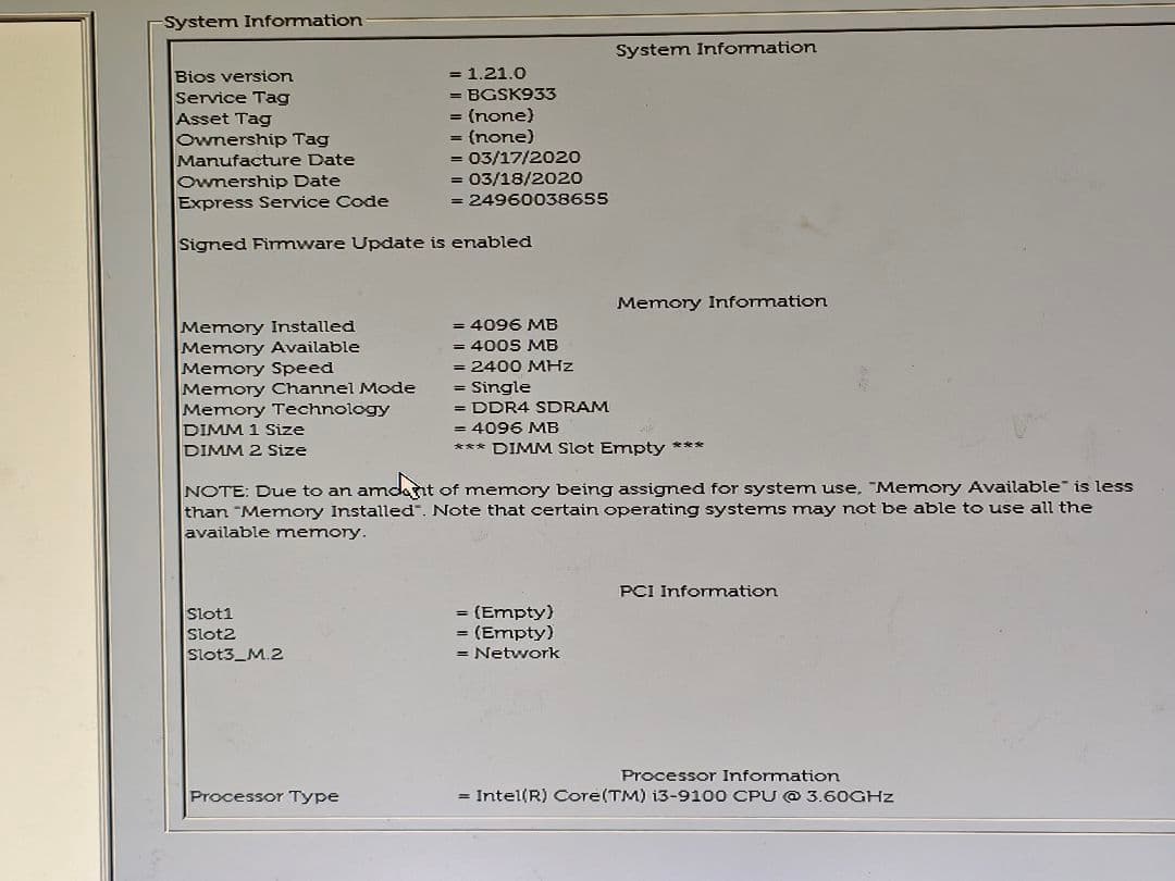 Dell ２台セット　i3 8世代と9世代　ジャンク扱い