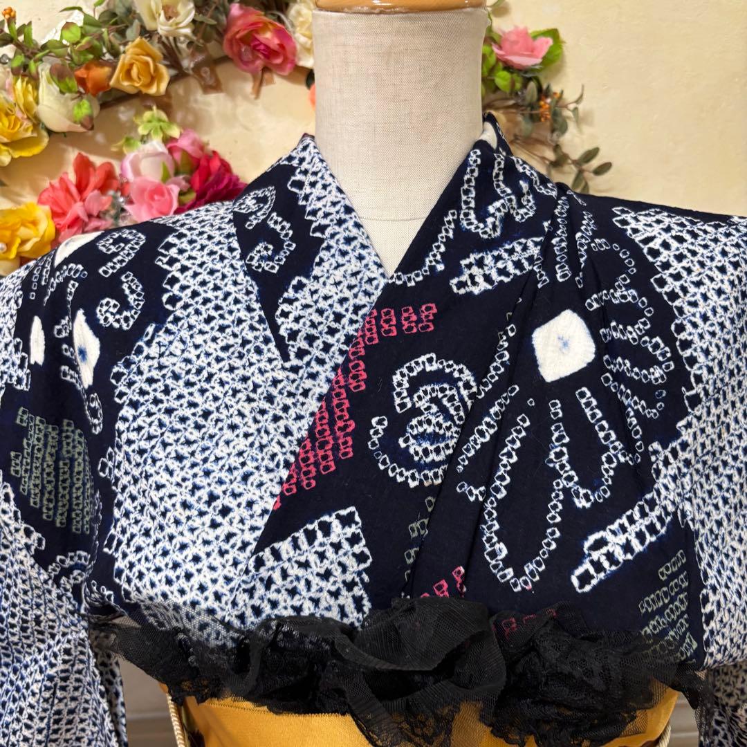 有松鳴海絞り伝統工芸❤️半幅帯レース‼️ハンドメイドお花5点セット‼️